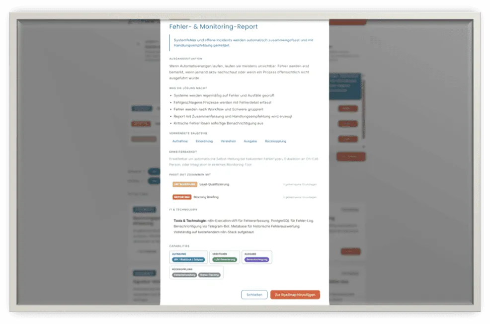 Beschreibung Use-Case mit Link zur Roadmap